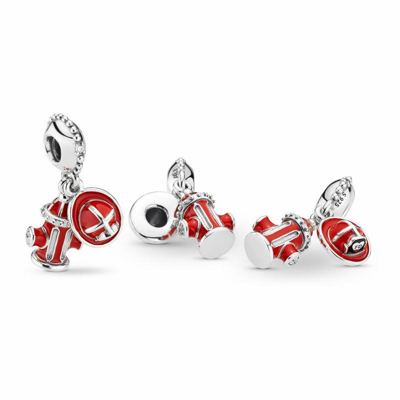 Pandora Firefighter Essentials Dangle Charm - Sterling Silver/Enamel/Black/Cubic Zirconia - Canada |